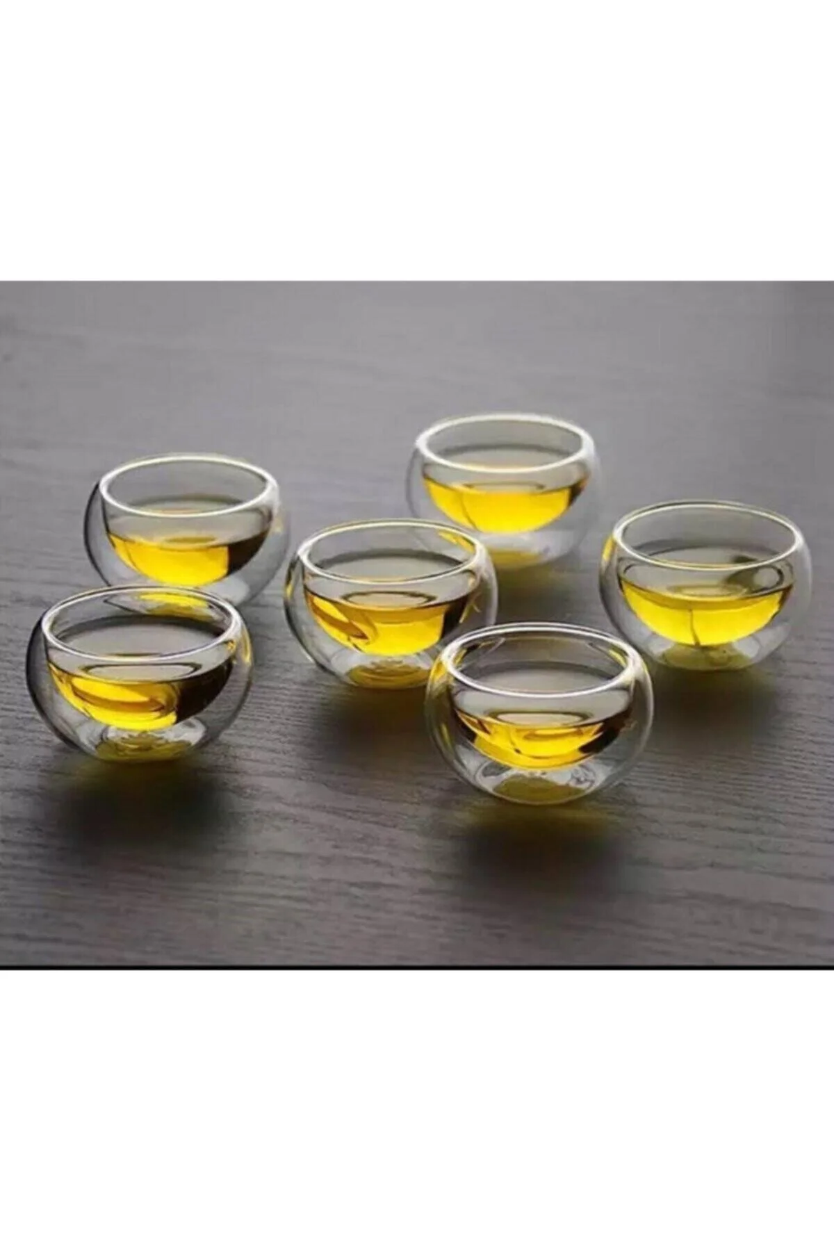6'lı Çift Cidarlı Mini Cam Kase & Sosluk Seti – 35 ml Borosilikat Cam - Görsel 2