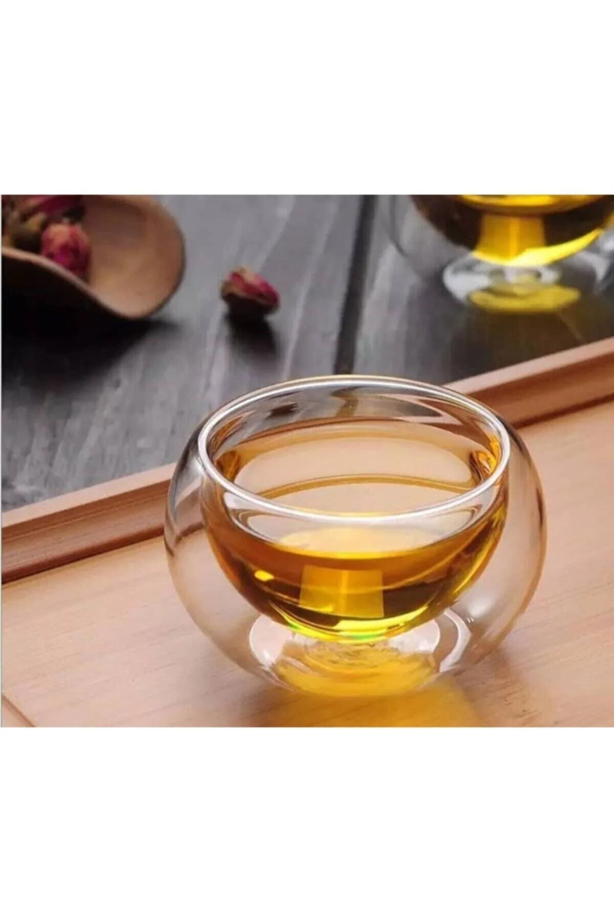 6'lı Çift Cidarlı Mini Cam Kase & Sosluk Seti – 35 ml Borosilikat Cam