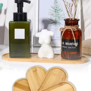 Bambu Oval Sunum Tepsisi – 12x24 cm Yağdanlık & Banyo Sabunluk Altlığı