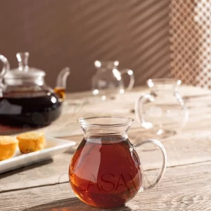 6'lı Premium Borosilikat Cam Kulplu Çay Bardağı Seti (200 ml) – Isıya Dayanıklı Keyf-i Ala Çay Bardağı